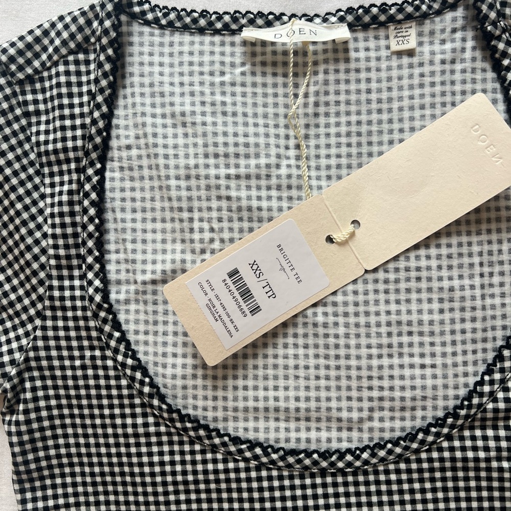 Doen Black and White Gingham Top - Picture 2 of 4